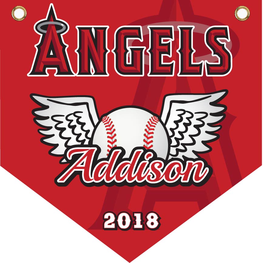 16" x 16" Home Plate Pennant - Angels