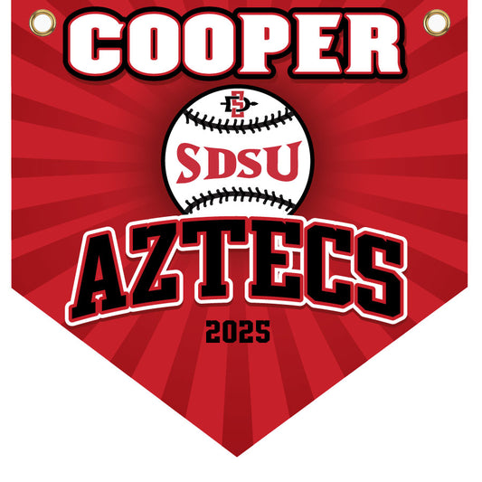 16" x 16" Home Plate Pennant - Aztecs (Red)