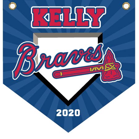16" x 16" Home Plate Pennant - Braves