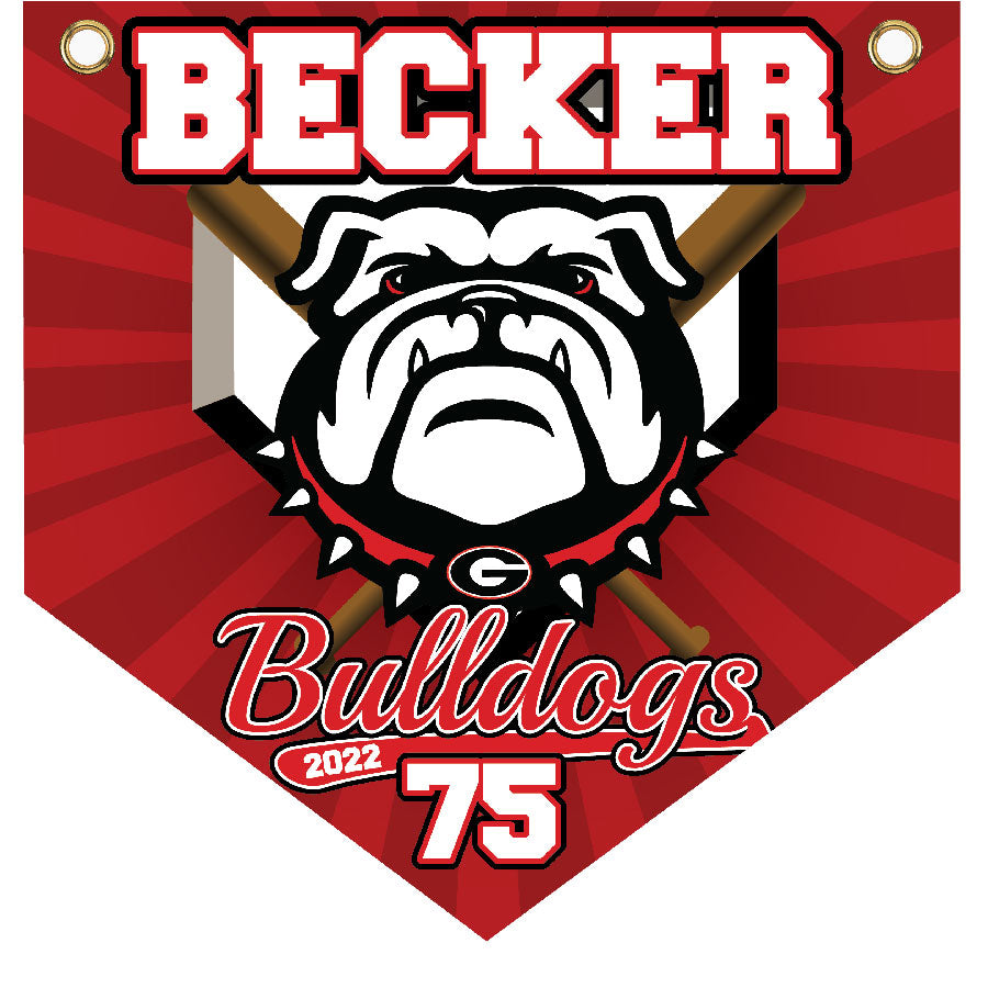 16" x 16" Home Plate Pennant - Bulldogs