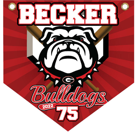 16" x 16" Home Plate Pennant - Bulldogs