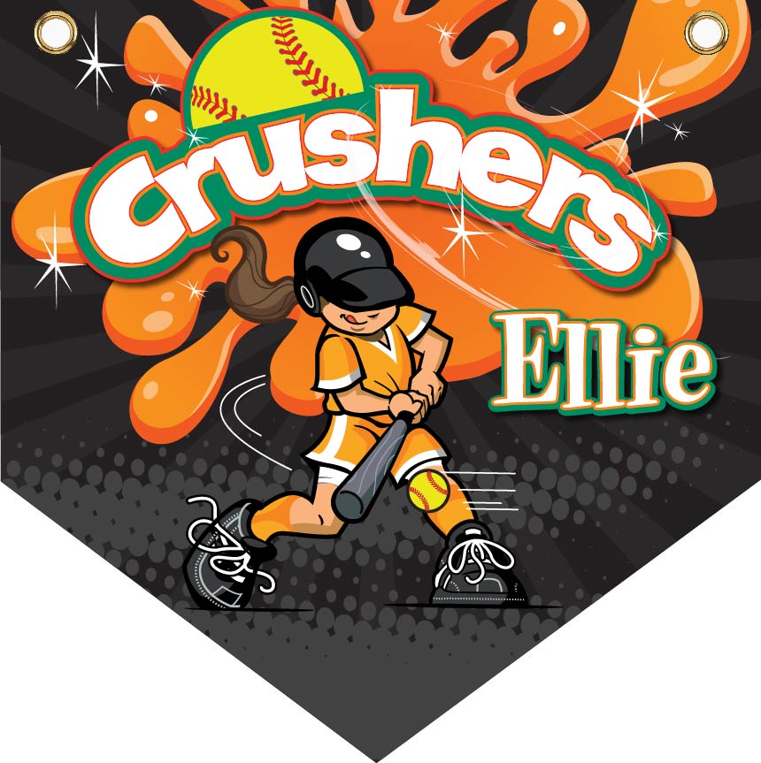 16" x 16" Home Plate Pennant - Crushers