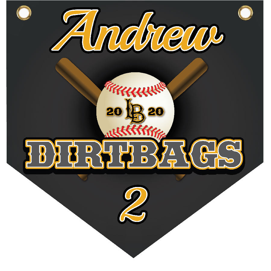 16" x 16" Home Plate Pennant - Dirtbags (Alternate)