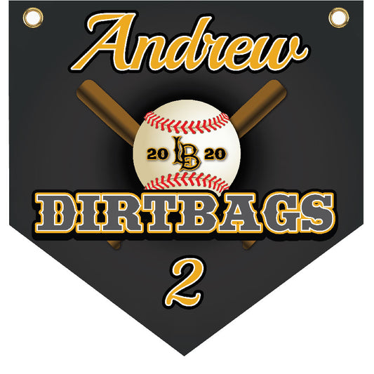 16" x 16" Home Plate Pennant - Dirtbags (Alternate)