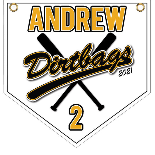 16" x 16" Home Plate Pennant - Dirtbags (White)