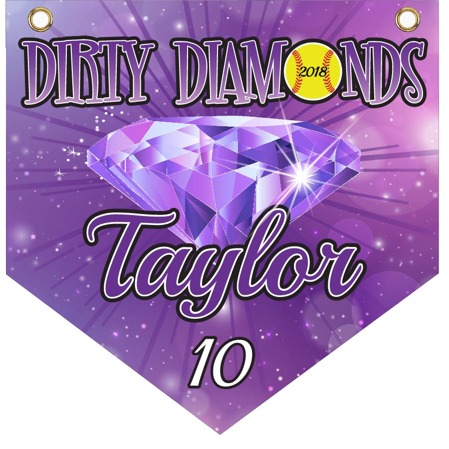 16" x 16" Home Plate Pennant - Dirty Diamonds