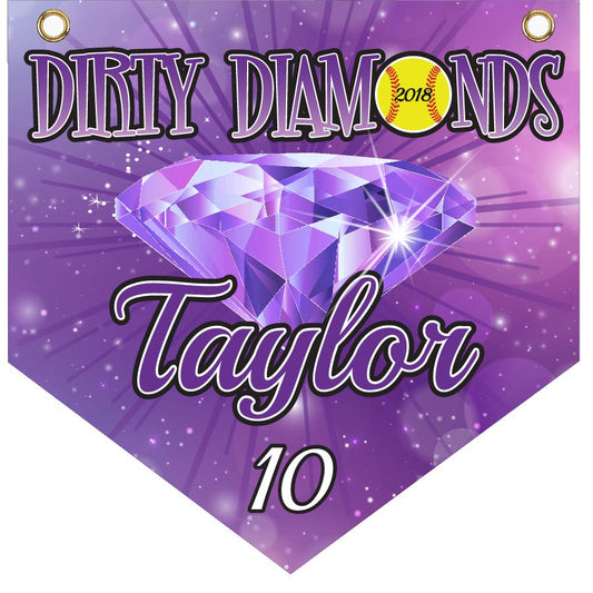 16" x 16" Home Plate Pennant - Dirty Diamonds