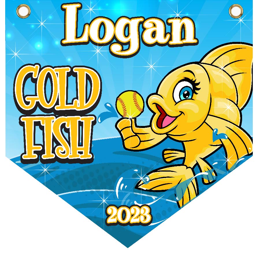 16" x 16" Home Plate Pennant - Gold Fish