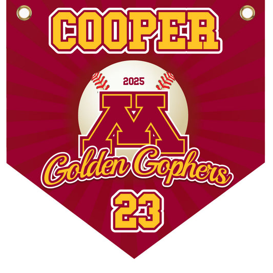 16" x 16" Home Plate Pennant - Golden Gophers (Alternate)