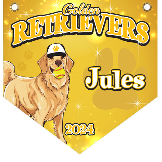 16" x 16" Home Plate Pennant - Golden Retrievers