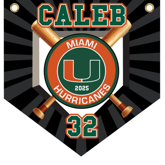 16" x 16" Home Plate Pennant - Hurricanes (Black)