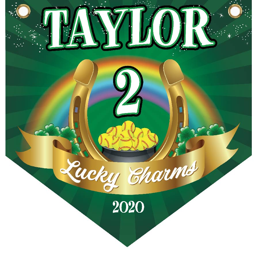 16" x 16" Home Plate Pennant - Lucky Charms