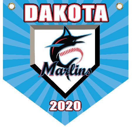 16" x 16" Home Plate Pennant - Marlins