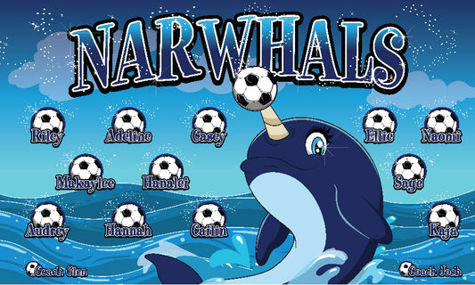 3'x5' Vinyl Banner - Narwhals