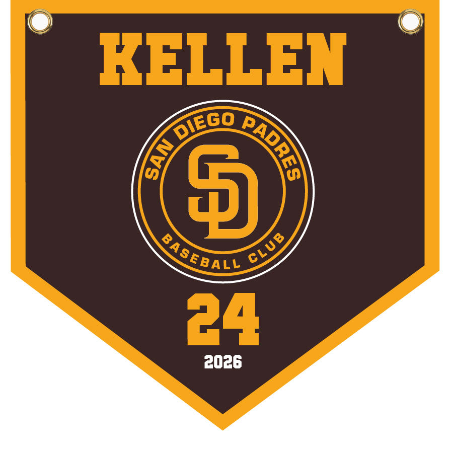 16" x 16" Home Plate Pennant - Padres (Brown)
