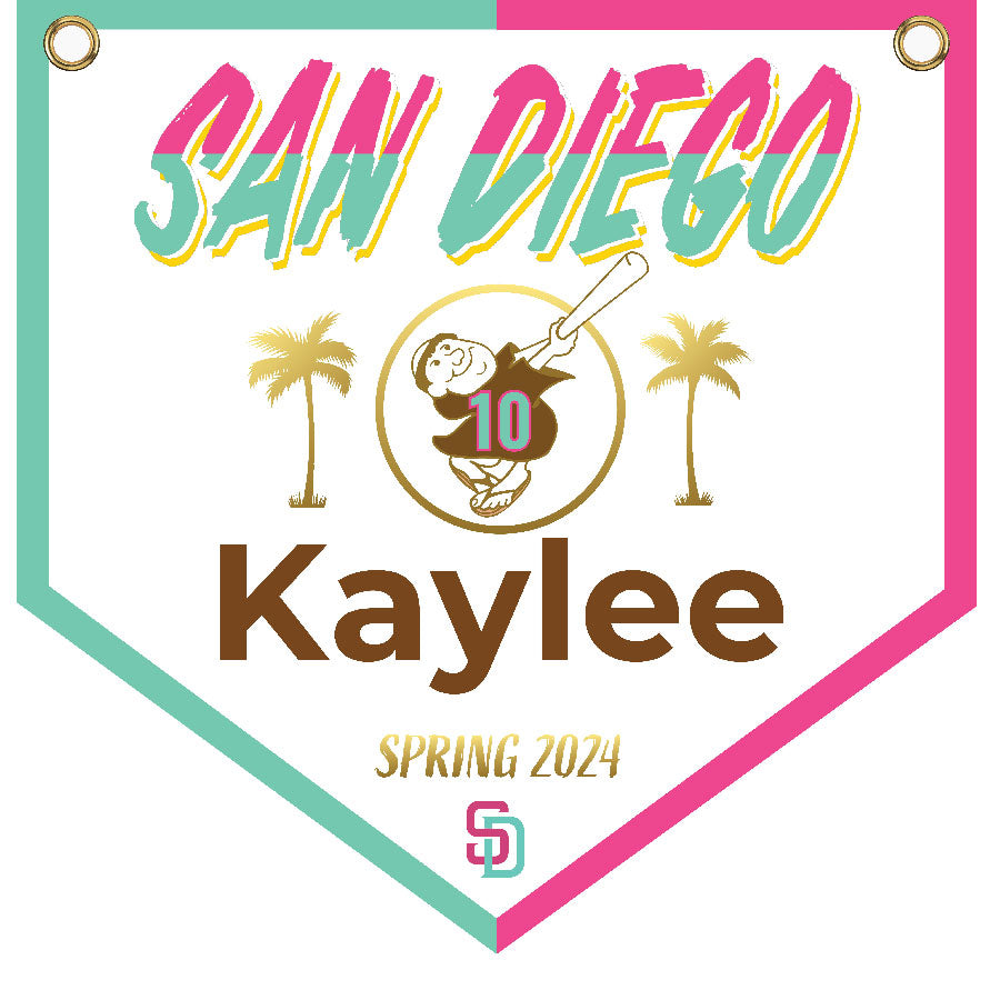 16" x 16" Home Plate Pennant - Padres
