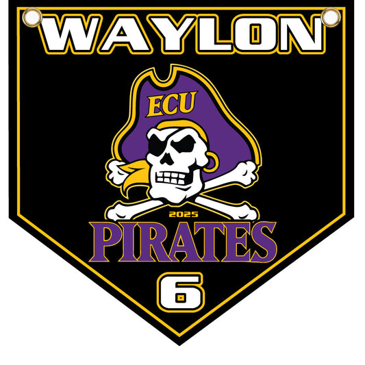16" x 16" Home Plate Pennant - ECU Pirates (Black)