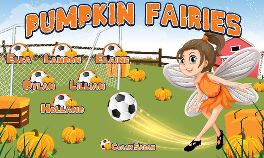 3'x5' Vinyl Banner - Pumpkin Fairies