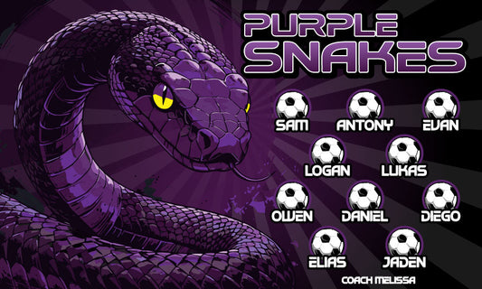 3'x5' Vinyl Banner - Purple Snakes
