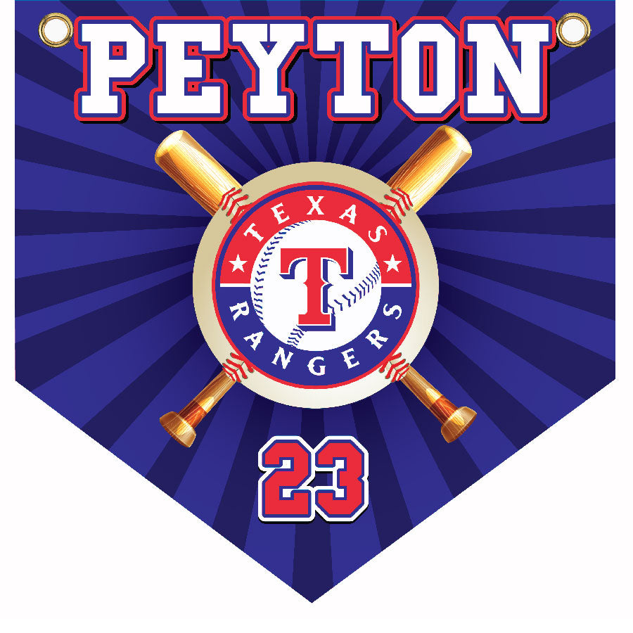 16" x 16" Home Plate Pennant - Rangers