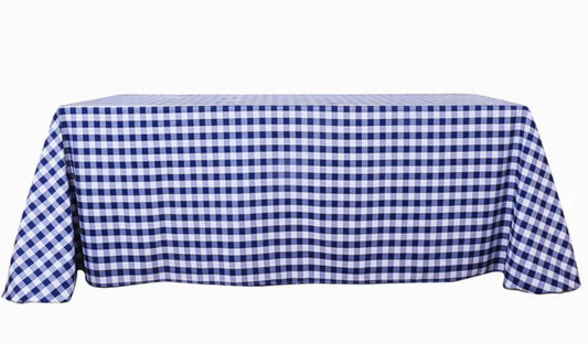 90x132 Buffalo Navy Polyester Rectangle Table Cloth