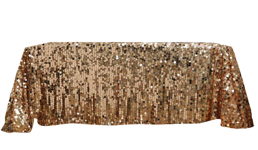 90x132 Payette Rectangle Table Cloth - Gold