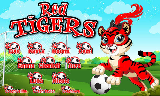 3'x5' Vinyl Banner - Red Tigers