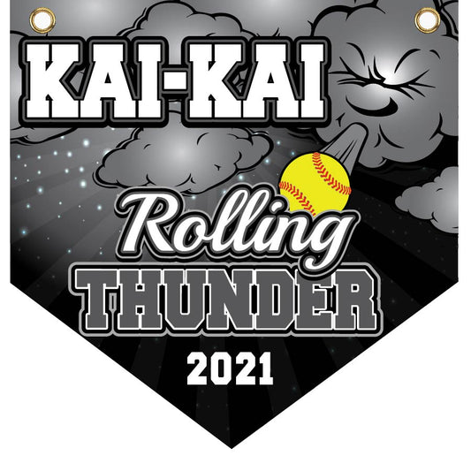 16" x 16" Home Plate Pennant - Rolling Thunder