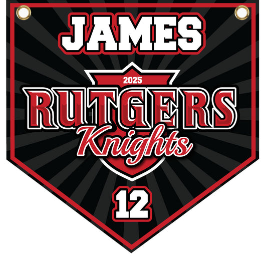 16" x 16" Home Plate Pennant - Rutgers Knights (Shield)