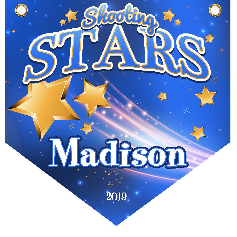16" x 16" Home Plate Pennant - Shooting Stars