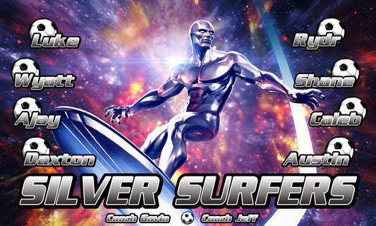 3'x5' Vinyl Banner - Silver Surfers