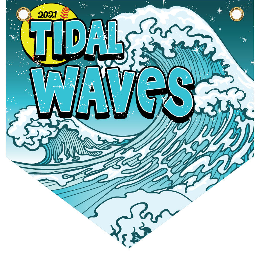 16" x 16" Home Plate Pennant - Tidal Waves