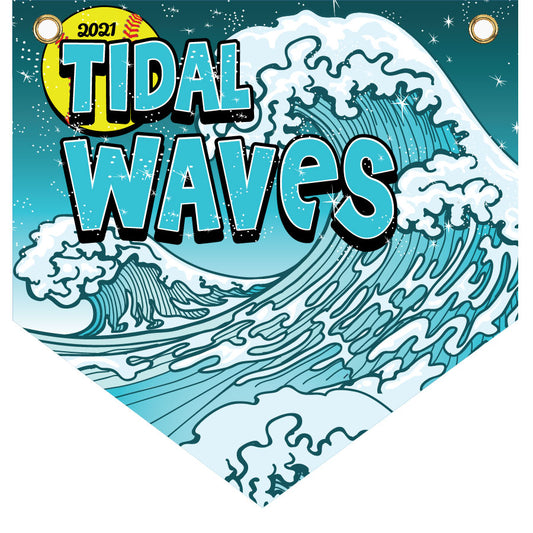 16" x 16" Home Plate Pennant - Tidal Waves