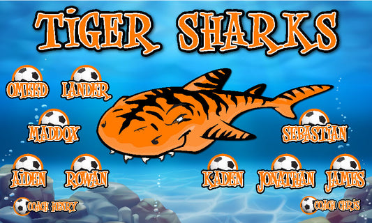 3'x5' Vinyl Banner - Tiger Sharks