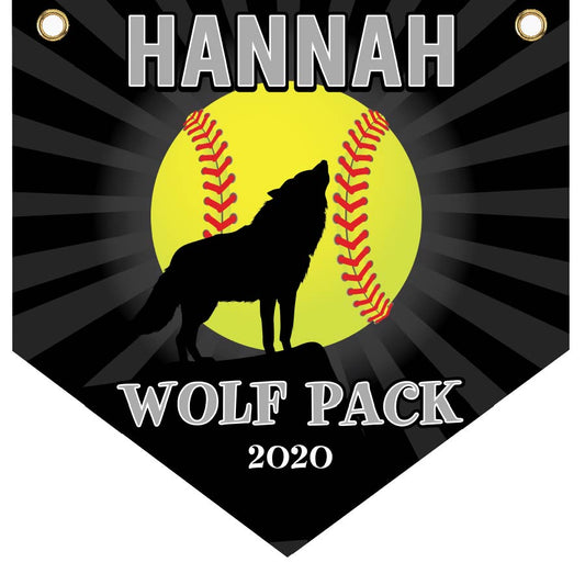 16" x 16" Home Plate Pennant - Wolf Pack