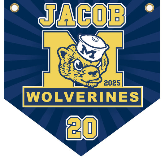 16" x 16" Home Plate Pennant - Wolverines (Alternate)
