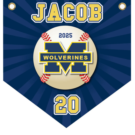 16" x 16" Home Plate Pennant - Wolverines