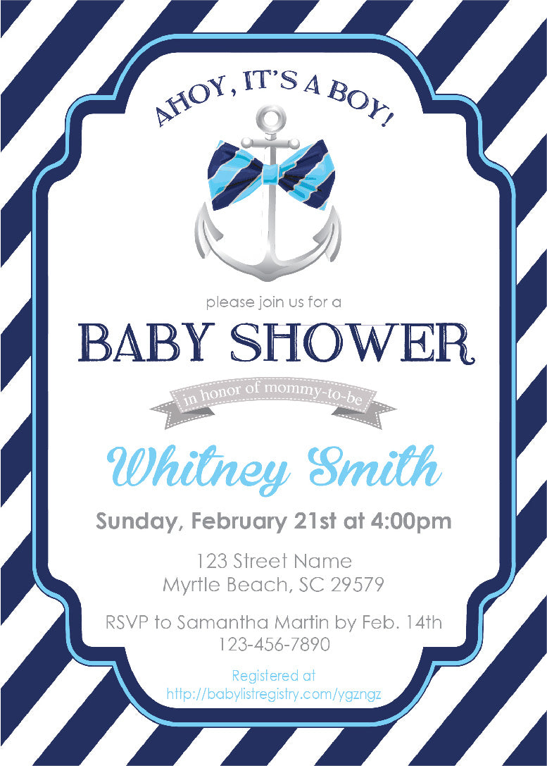 Ahoy, It's A Boy Baby Shower Invitations
