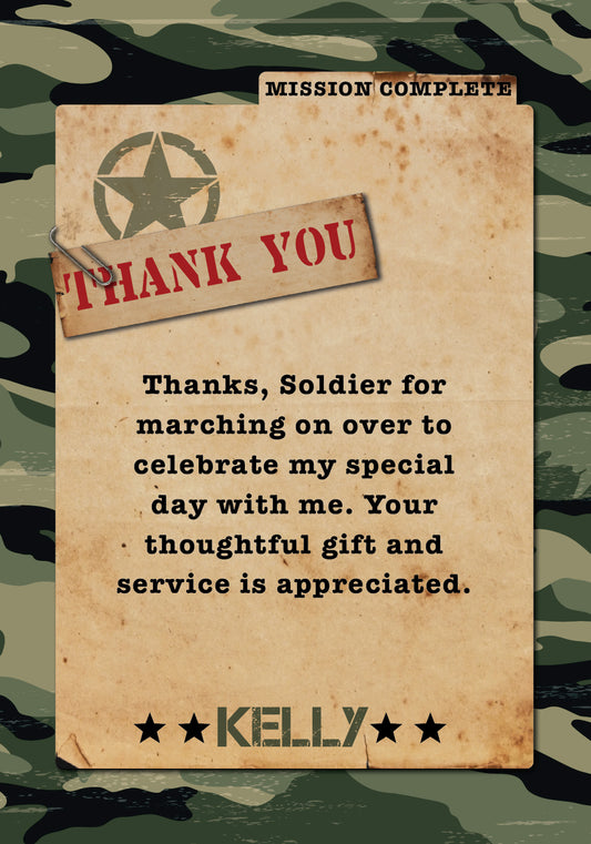 Army Birthday Thank You Cards