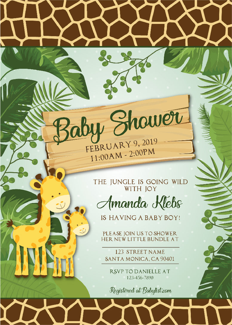 Baby Safari Baby Shower Invitations