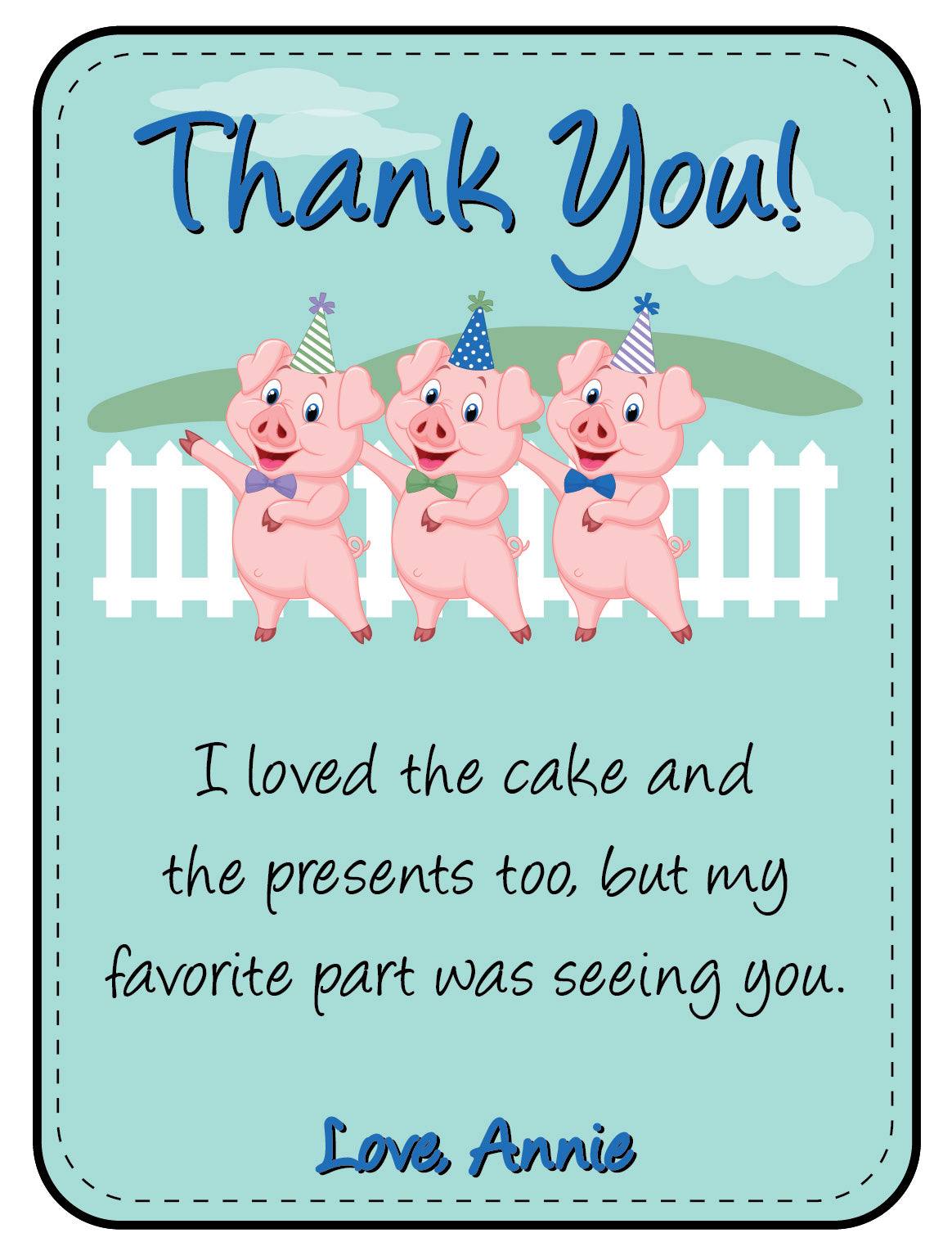 Barnyard Birthday Thank You Cards
