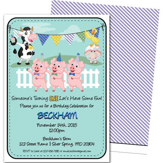 Barnyard Birthday Invitations