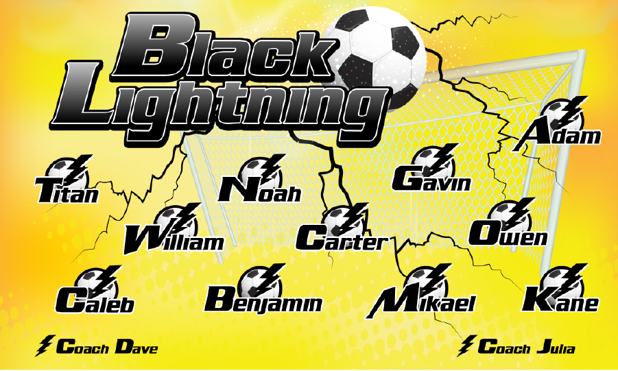 3'x5' Vinyl Banner - Black Lightning