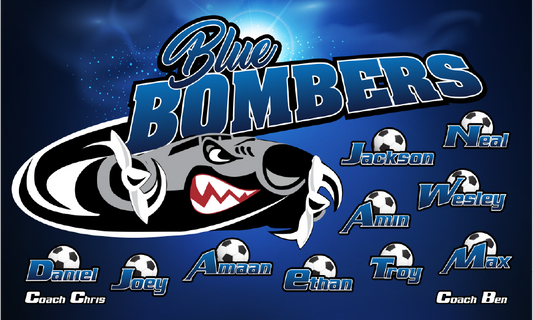 3'x5' Vinyl Banner - Blue Bombers