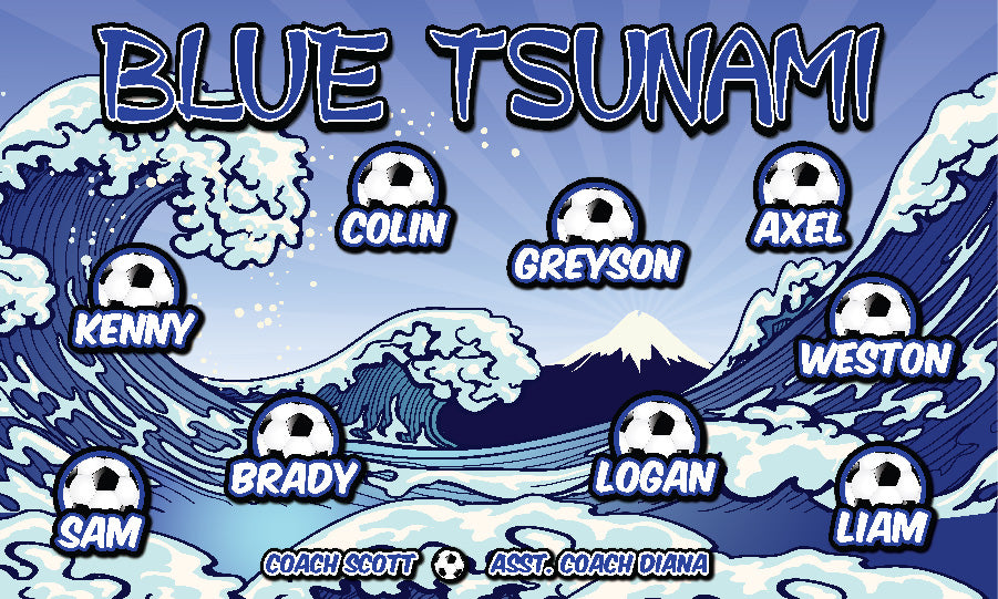 3'x5' Vinyl Banner - Blue Tsunami