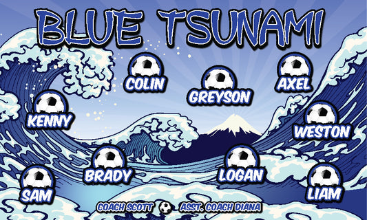 3'x5' Vinyl Banner - Blue Tsunami
