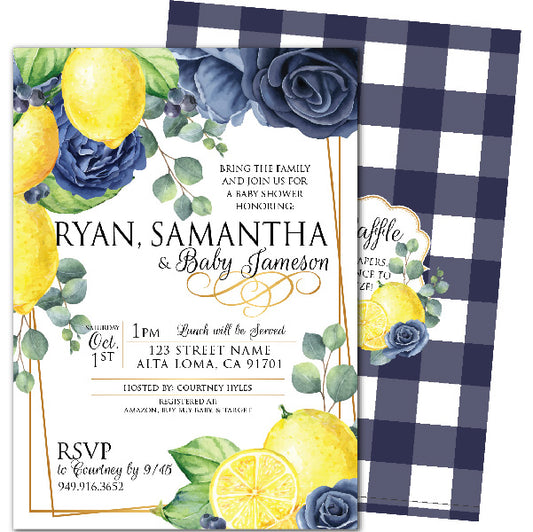 Blueberry Lemon Baby Shower Invitation