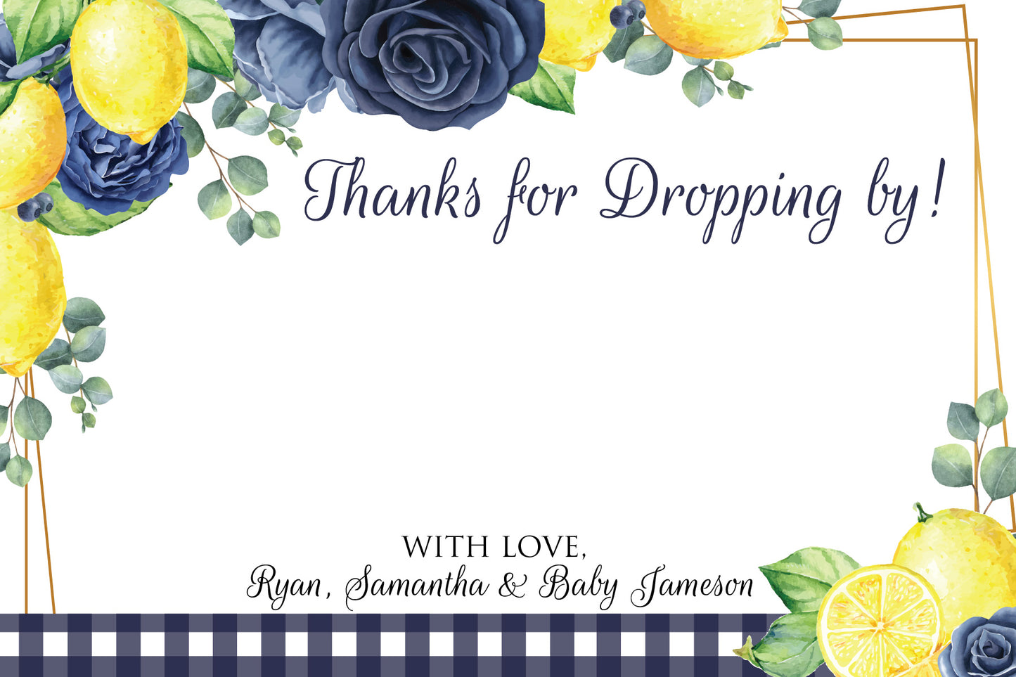 Blueberry Lemon Baby Shower Thank You Cards