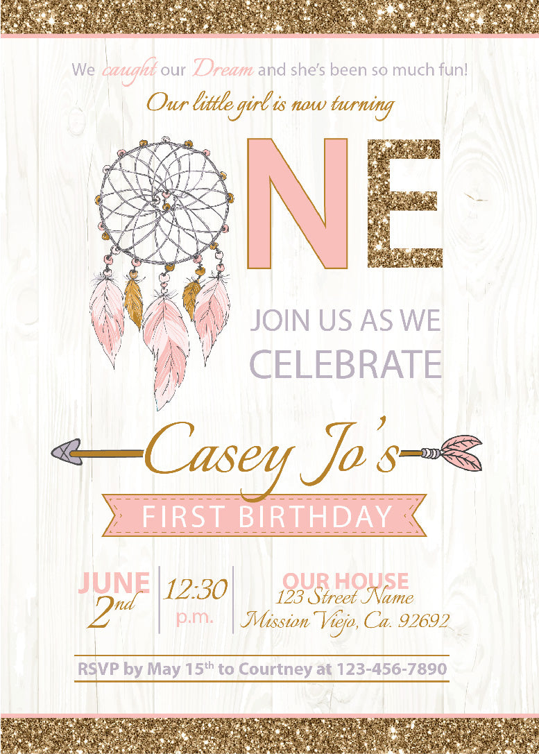 Boho Birthday Invitations