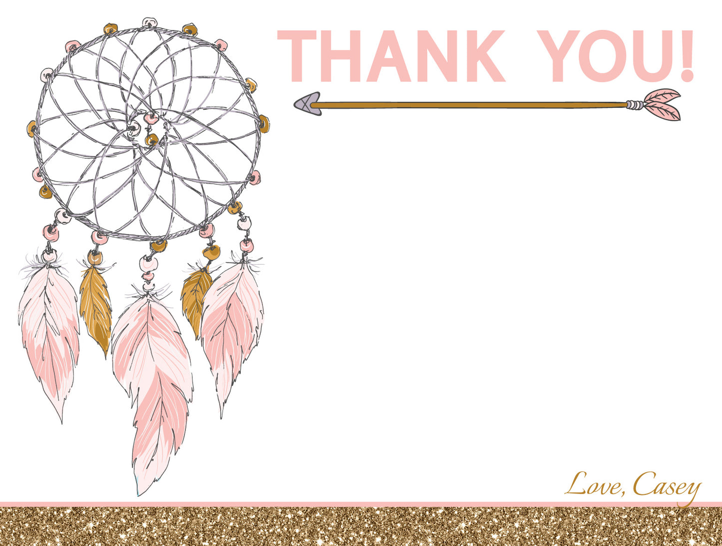Boho Birthday Thank You Cards